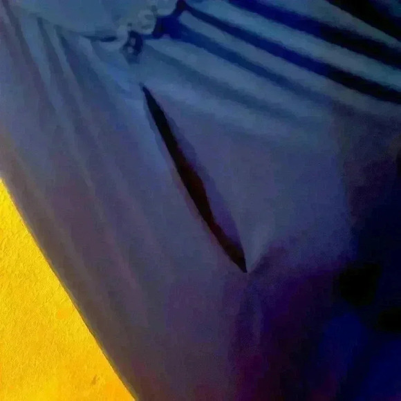 NWT Mieazom‎ Women’s Scalloped Trim Royal Blue Sleeveless Side Slit Maxi Dress L - Picture 4 of 13